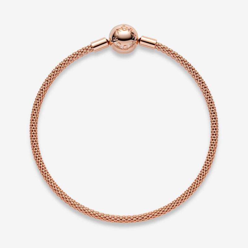 Rose Gold Plated Pandora Moments Mesh Charm Holders | 316-VPZLAW