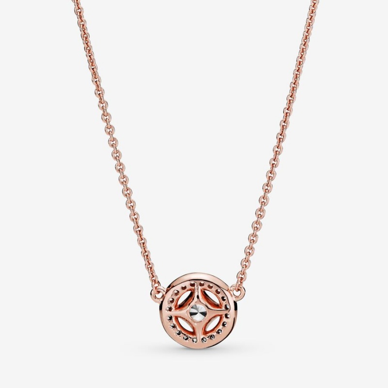 Rose Gold Plated Pandora Necklace & Earring Sets | 651-ABCRNG