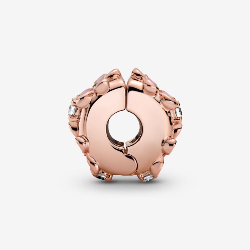 Rose Gold Plated Pandora Pink Daisy Spacer Clip Clips | 962-QBRSTI