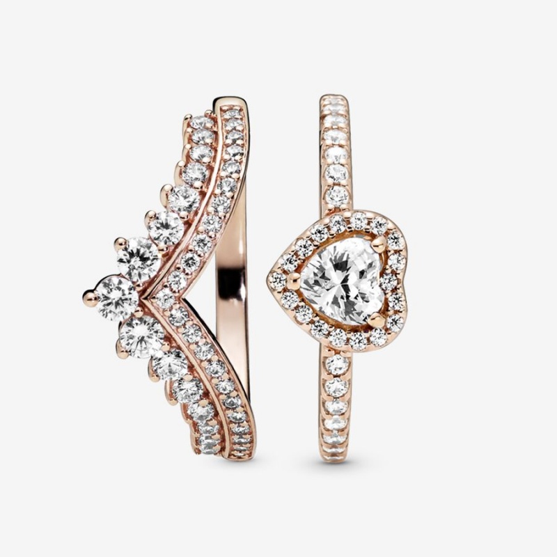 Rose Gold Plated Pandora Pinky Rings | 590-CFOTHV