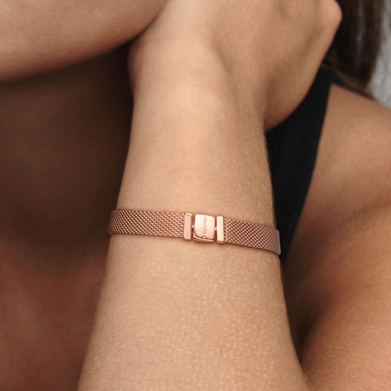 Rose Gold Plated Pandora Reflexions™ Mesh Charm Holders | 840-CLRFAY