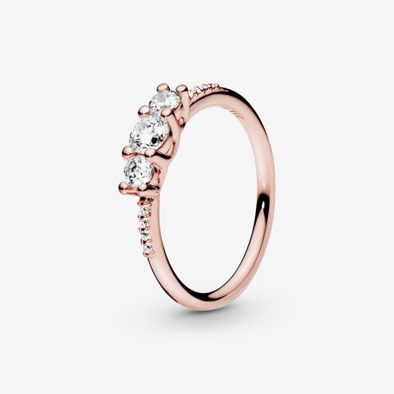 Rose Gold Plated Pandora Ring Sets | 296-LKIYPZ