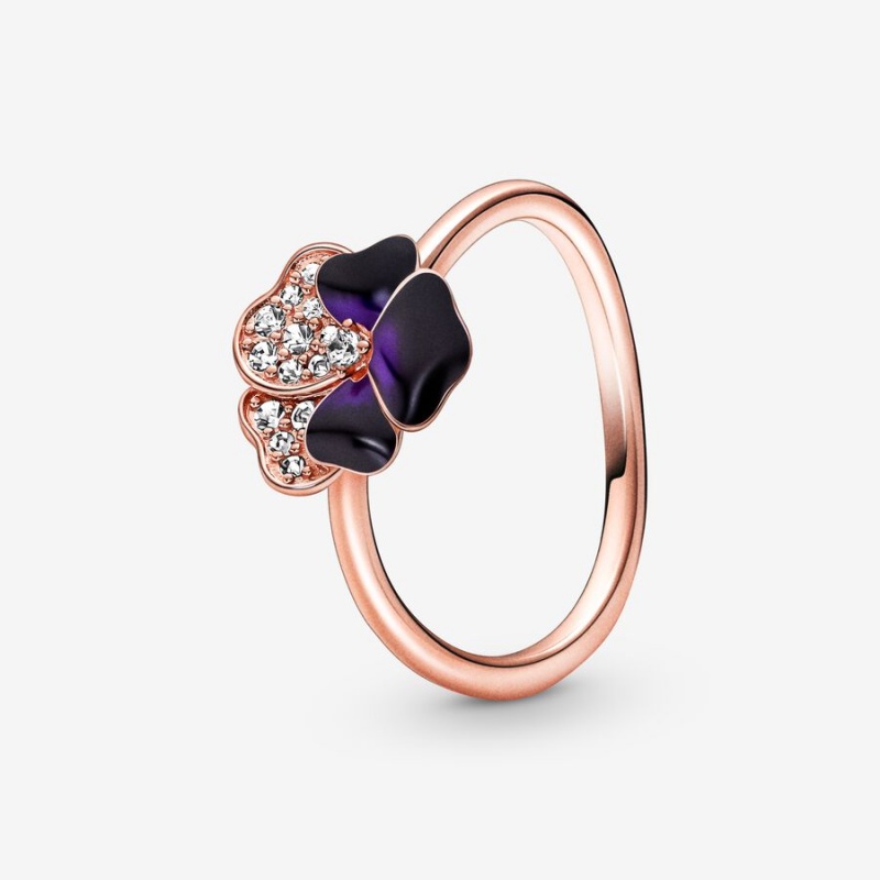 Rose Gold Plated Pandora Ring Sets | 956-TNKRQY