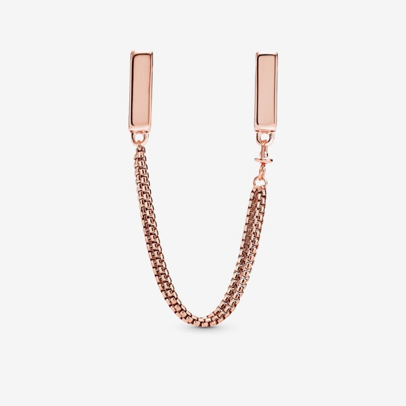 Rose Gold Plated Pandora Safety Clip Safety Chains | 630-JMABRK