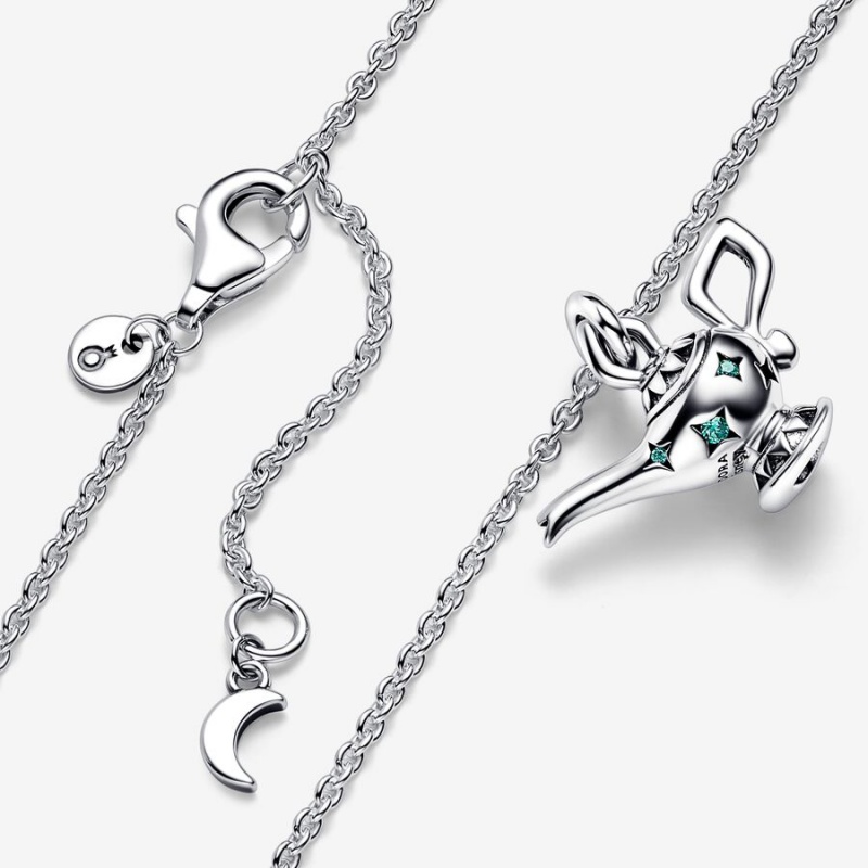 Sterling Silver Pandora Aladdin Magic Lamp Collier Chain Necklaces | 827-GWZMPY