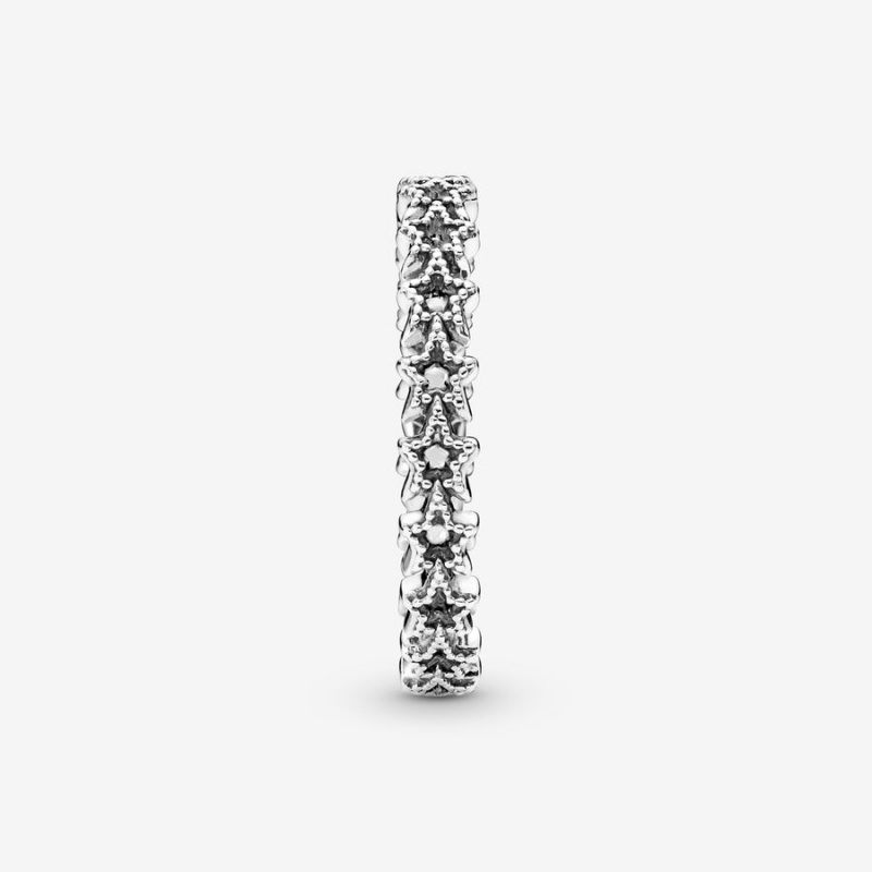 Sterling Silver Pandora Band of Asymmetric Stars Band Rings | 586-IPLBJG