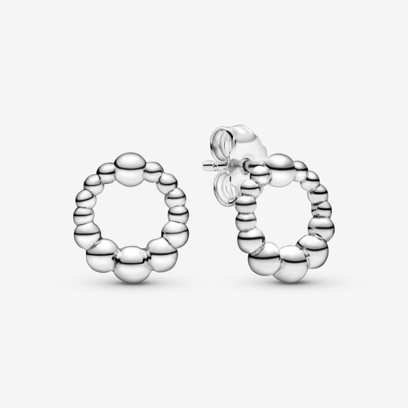 Sterling Silver Pandora Beaded Circles Stud Earrings | 835-ADSVFE