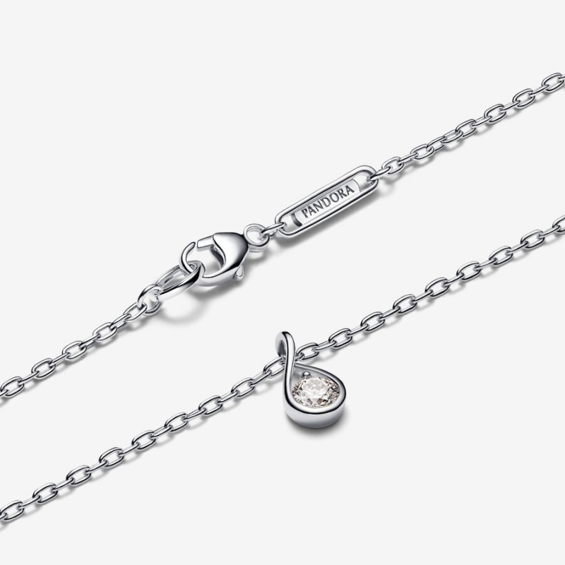 Sterling Silver Pandora Brilliance 0.15 ct tw Necklaces | 124-HRMVON