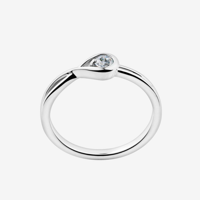 Sterling Silver Pandora Brilliance 0.15 ct tw Lab-Created Diamond Rings | 513-TBCZWG