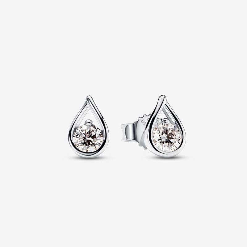 Sterling Silver Pandora Brilliance 0.20 ct tw Stud Lab-Created Diamond Earrings | 538-BJDVUW