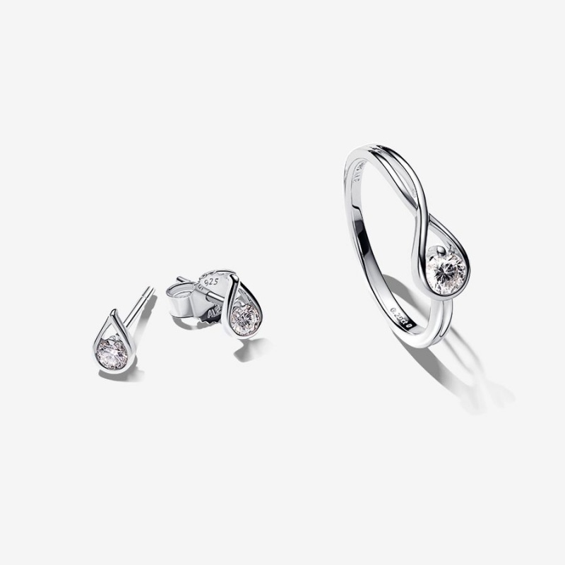 Sterling Silver Pandora Brilliance 0.50 ct tw Double Lab-created Diamond Styled Sets | 843-FEDHJR