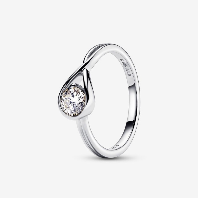 Sterling Silver Pandora Brilliance 0.50 ct tw Lab-Created Diamond Rings | 569-WYIUCO