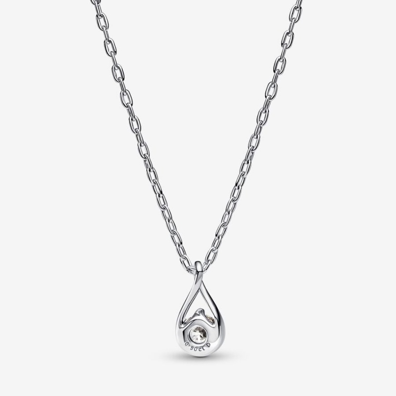 Sterling Silver Pandora Brilliance Lab-created 0.50 ct tw Diamond Lab-Created Diamond Necklaces | 613-KYXFQR