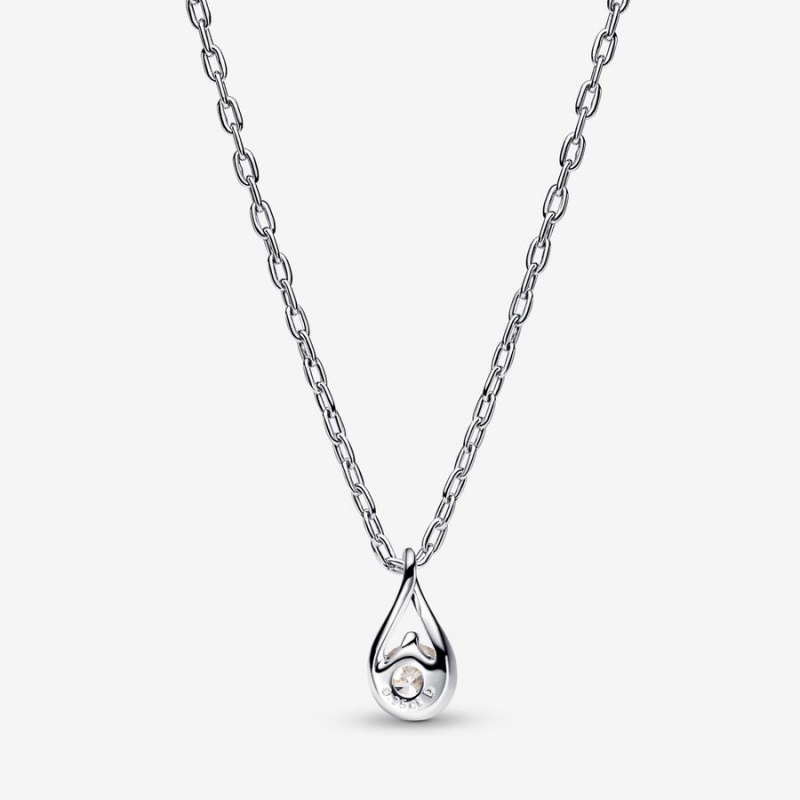 Sterling Silver Pandora Brilliance Lab-created 0.25 ct tw Diamond Lab-Created Diamond Necklaces | 586-COHYDV