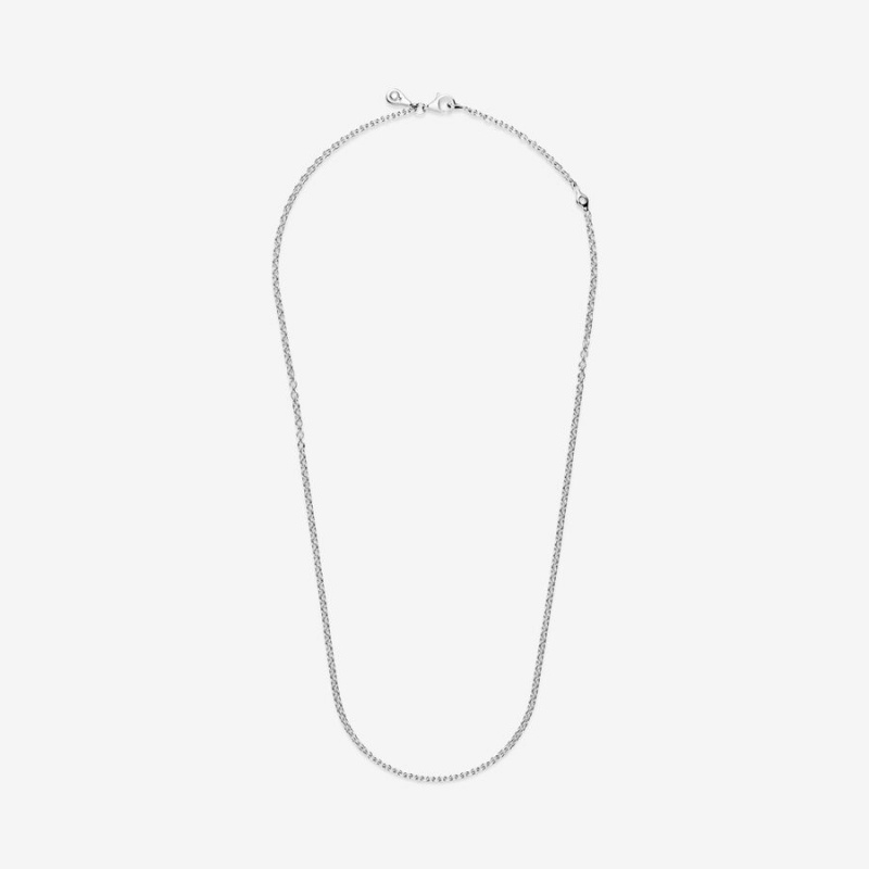 Sterling Silver Pandora Cable Chain Necklaces | 892-PXFLVA