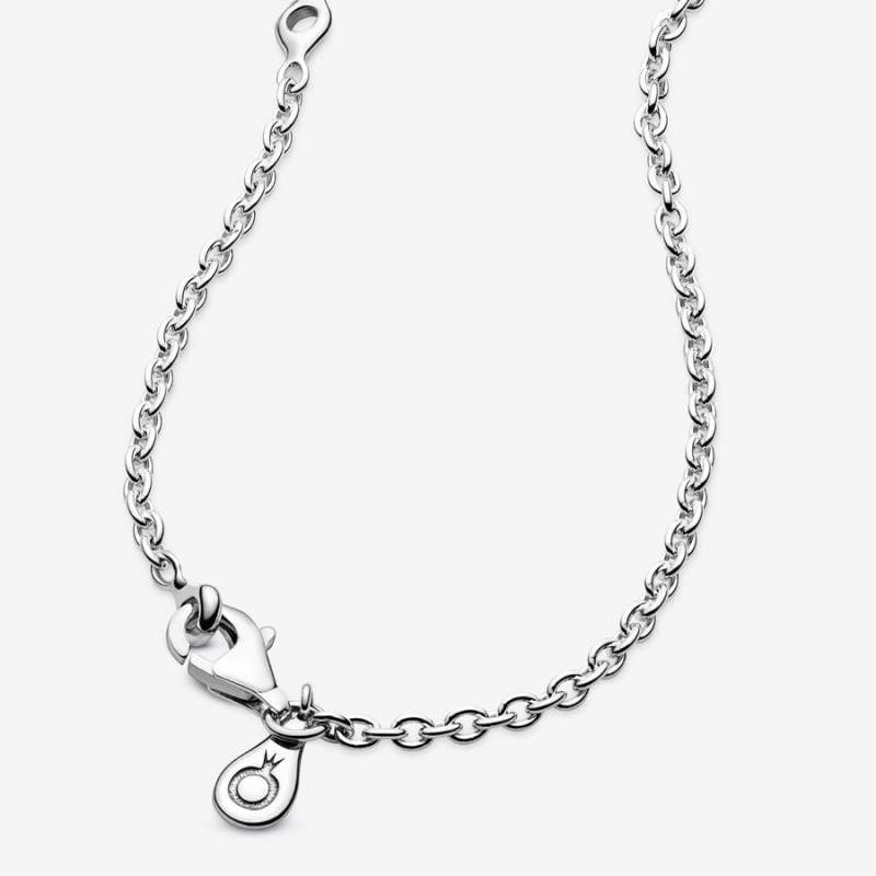 Sterling Silver Pandora Cable Chain Necklaces | 892-PXFLVA