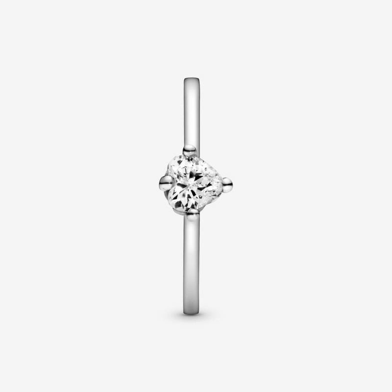 Sterling Silver Pandora Clear Solitaire Halo & Solitaire Rings | 825-AEXPTK