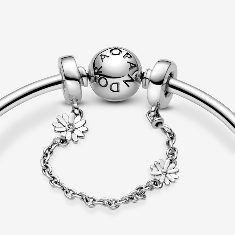 Sterling Silver Pandora Daisy Flower Safety Safety Chains | 948-APJVIR