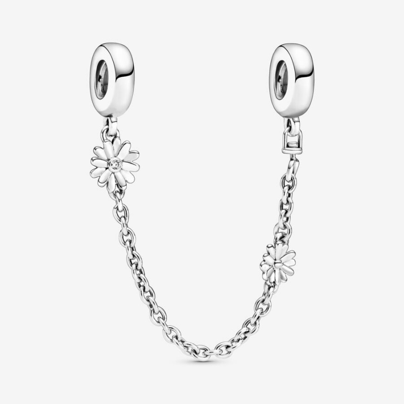 Sterling Silver Pandora Daisy Flower Safety Safety Chains | 948-APJVIR