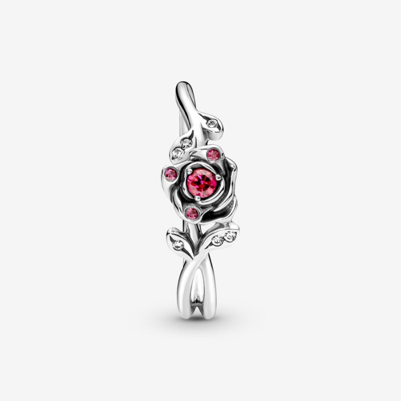 Sterling Silver Pandora Disney Beauty and the Beast Rose Pinky Rings | 792-PWKTDR