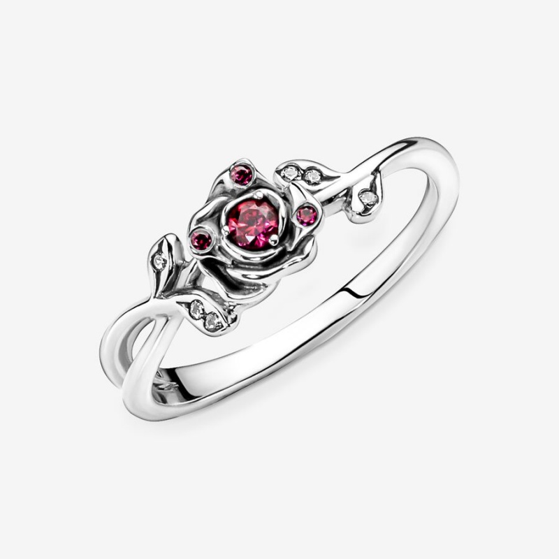 Sterling Silver Pandora Disney Beauty and the Beast Rose Pinky Rings | 792-PWKTDR