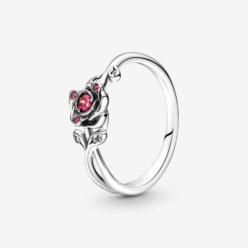 Sterling Silver Pandora Disney Beauty and the Beast Rose Pinky Rings | 792-PWKTDR