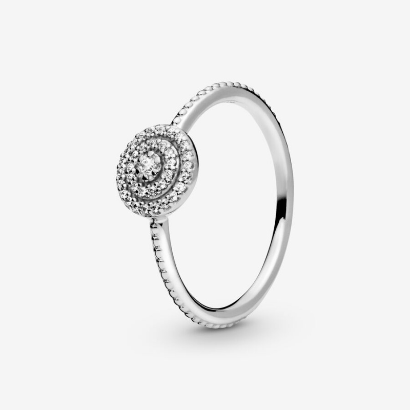 Sterling Silver Pandora Elegant Sparkle Statement Rings | 406-ZTFIRX