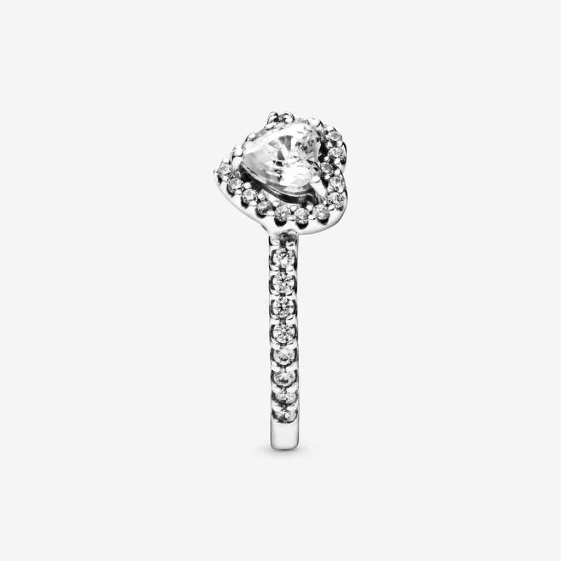 Sterling Silver Pandora Elevated Halo & Solitaire Rings | 723-THAMEJ