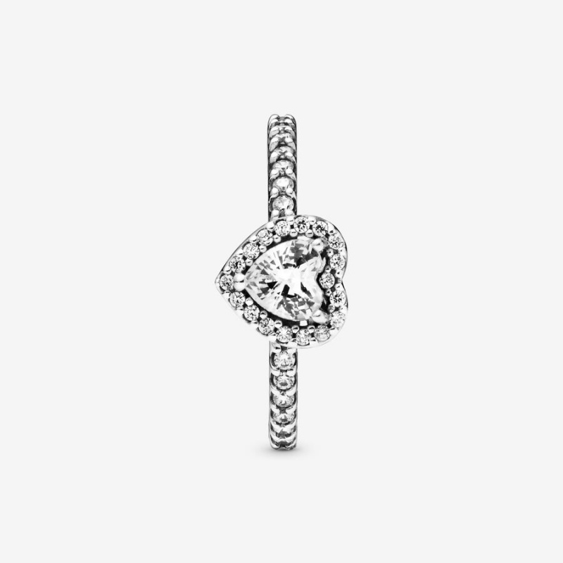 Sterling Silver Pandora Elevated Halo & Solitaire Rings | 723-THAMEJ