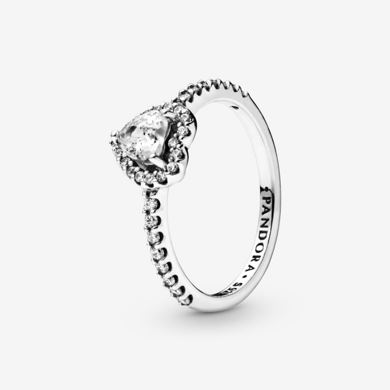 Sterling Silver Pandora Elevated Halo & Solitaire Rings | 723-THAMEJ