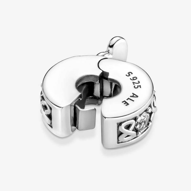 Sterling Silver Pandora Family Always Pavé Clip Clips | 715-YKFDRA