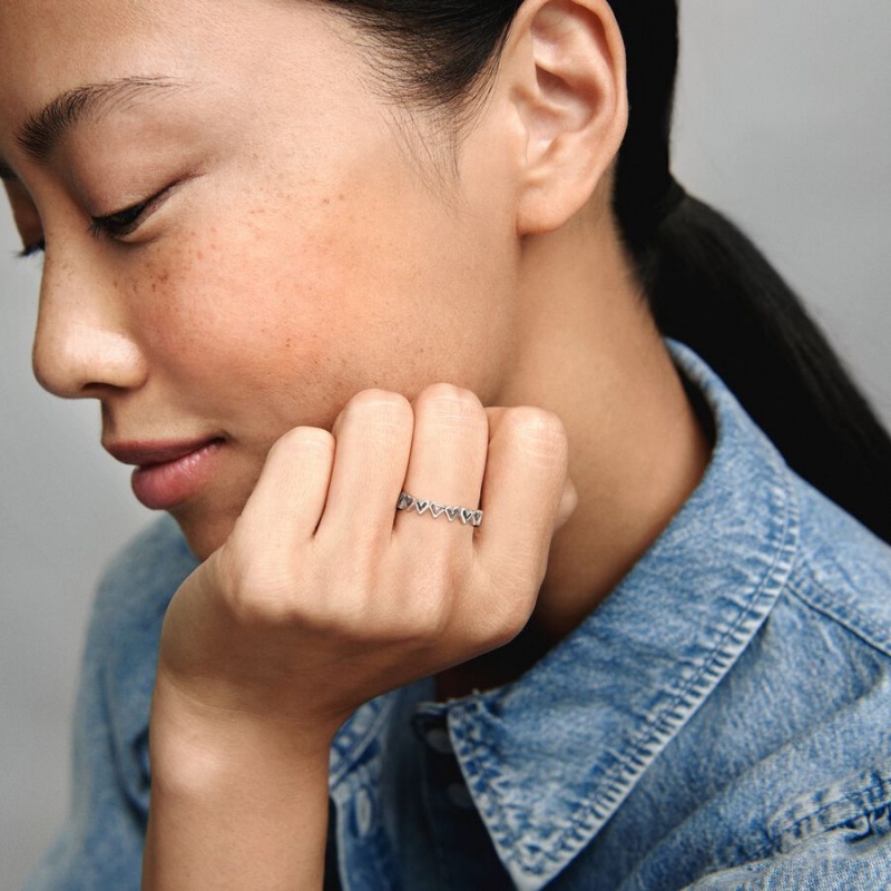 Sterling Silver Pandora Freehands Band Rings | 532-BAUYVW