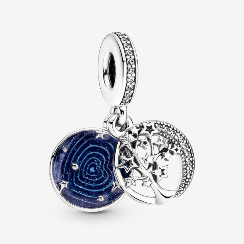 Sterling Silver Pandora Galaxy Moon Set, 19 Charm Holders | 607-JXWMRB