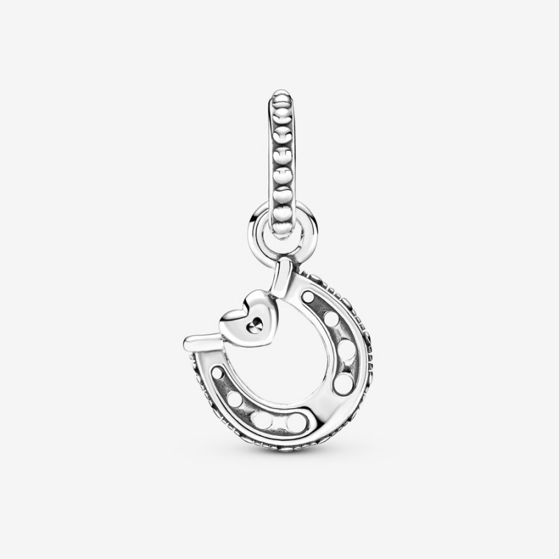 Sterling Silver Pandora Good Luck Horseshoe Dangle Dangle Charms | 428-FAJLQN