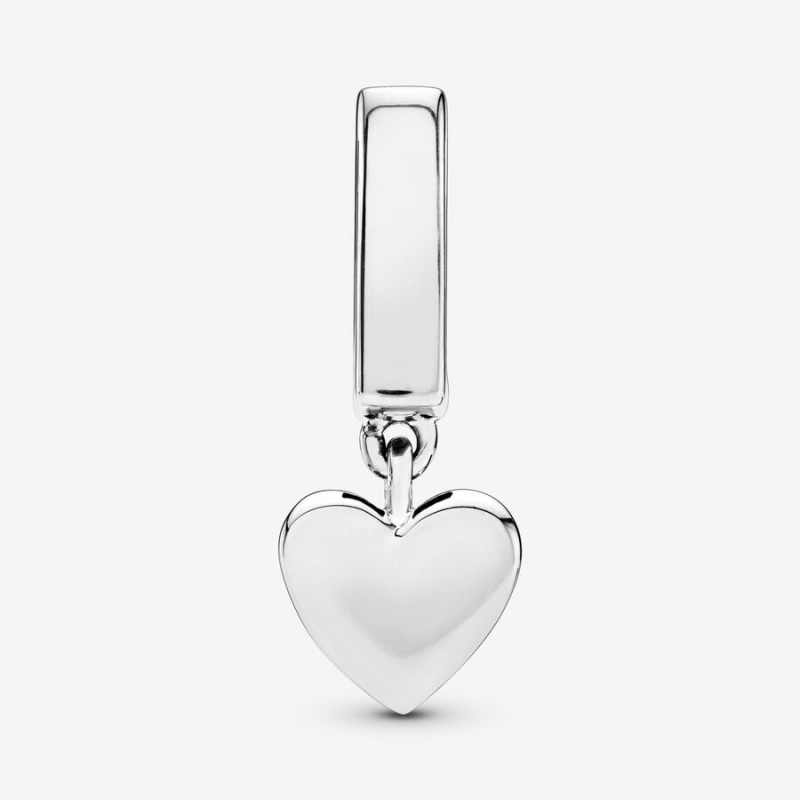 Sterling Silver Pandora Heart Dangle Clip Clips | 471-VUHOFJ