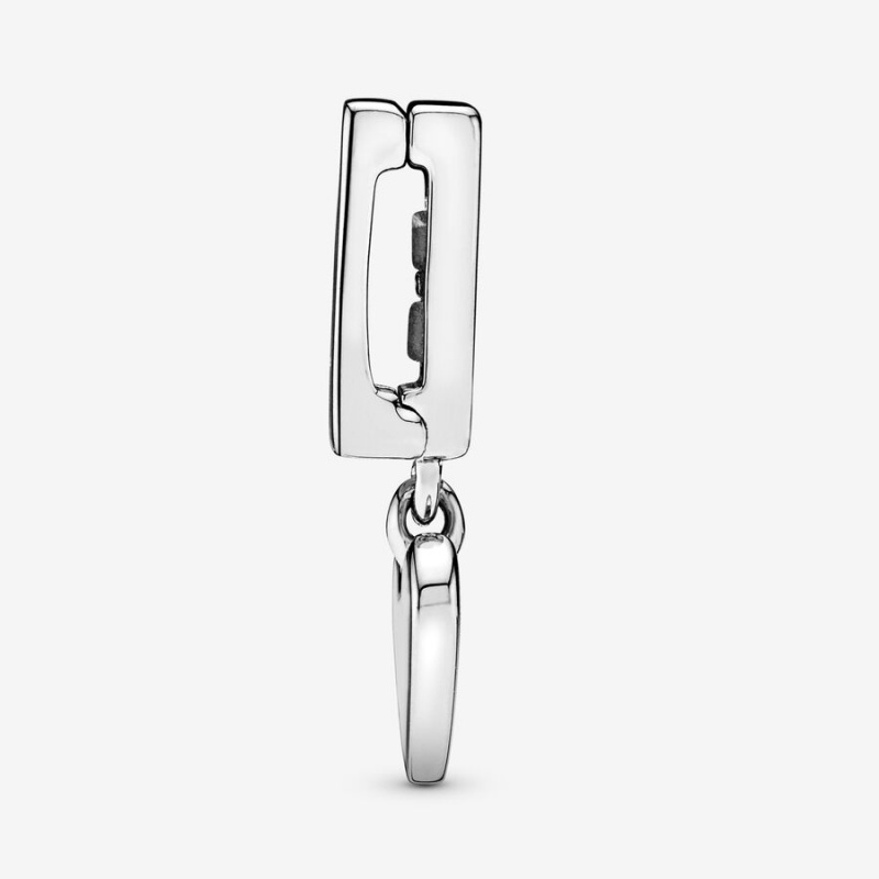 Sterling Silver Pandora Heart Dangle Clip Clips | 471-VUHOFJ