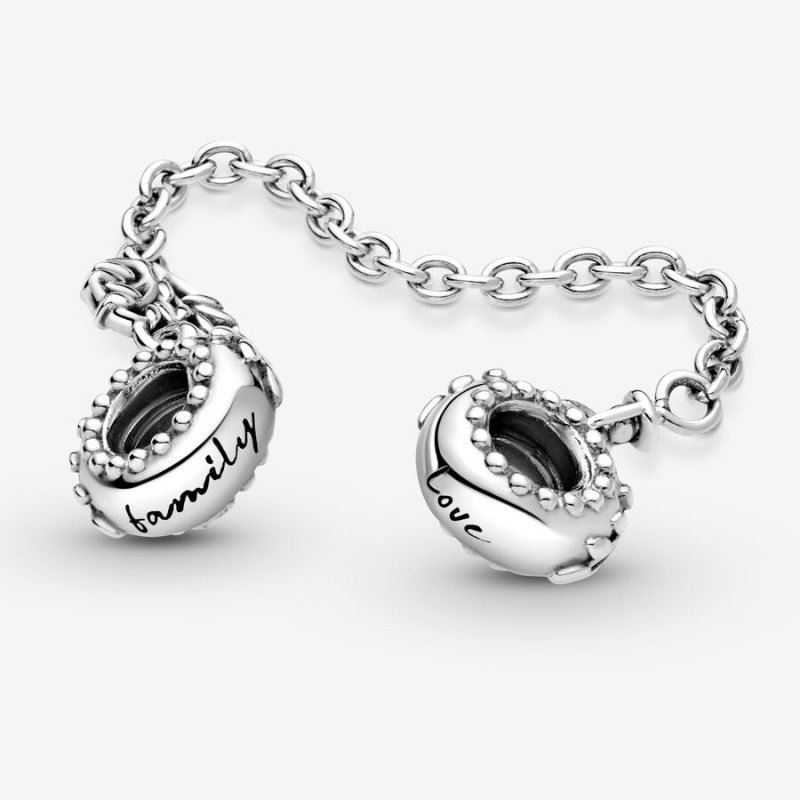 Sterling Silver Pandora Heart Family Tree Safety Safety Chains | 206-MYUKDB