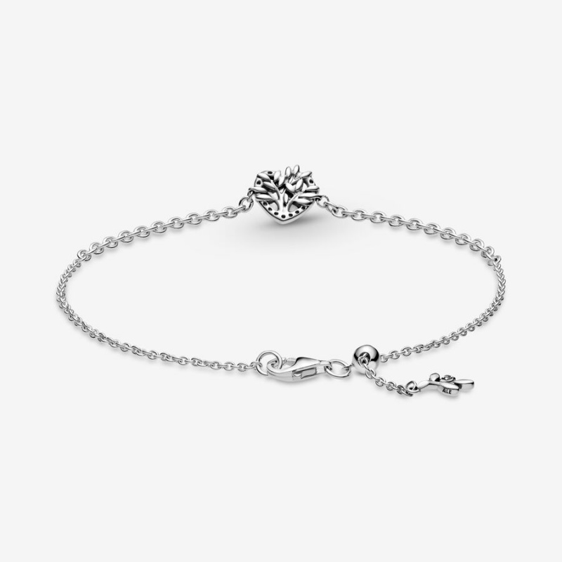 Sterling Silver Pandora Heart Family Tree Non-charm Bracelets | 387-XYRKLJ