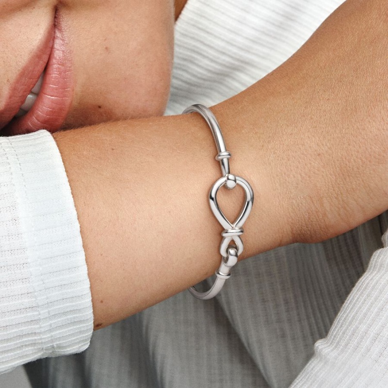 Sterling Silver Pandora Infinity Knot Bangle Bangles | 107-XVHSQL