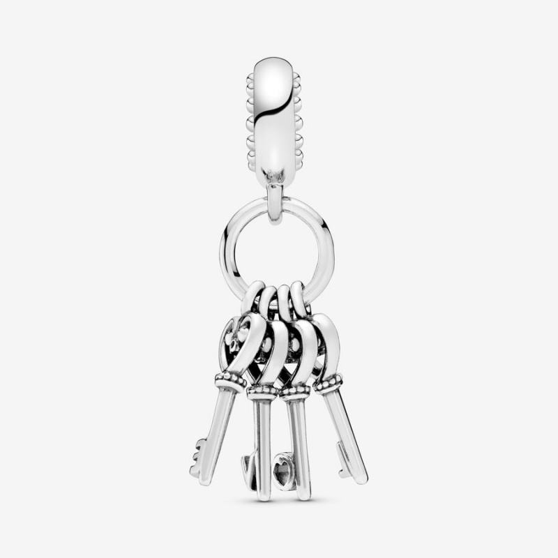 Sterling Silver Pandora Keys of Love Dangle Dangle Charms | 215-RTHIPW