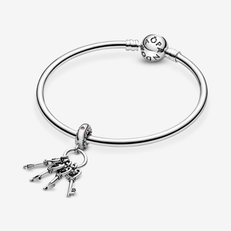 Sterling Silver Pandora Keys of Love Dangle Dangle Charms | 215-RTHIPW