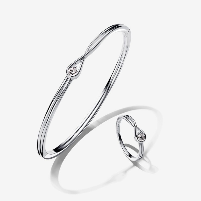 Sterling Silver Pandora Lab-created Diamond Styled Sets | 685-OVNGDU