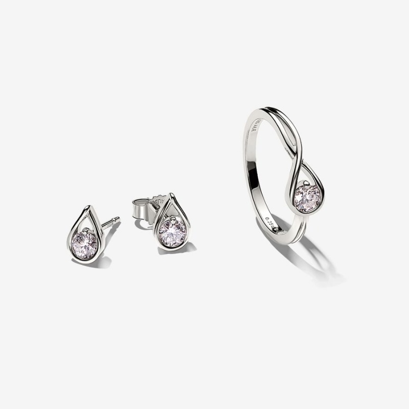 Sterling Silver Pandora Lab-created Diamond Styled Sets | 270-KWGNFC