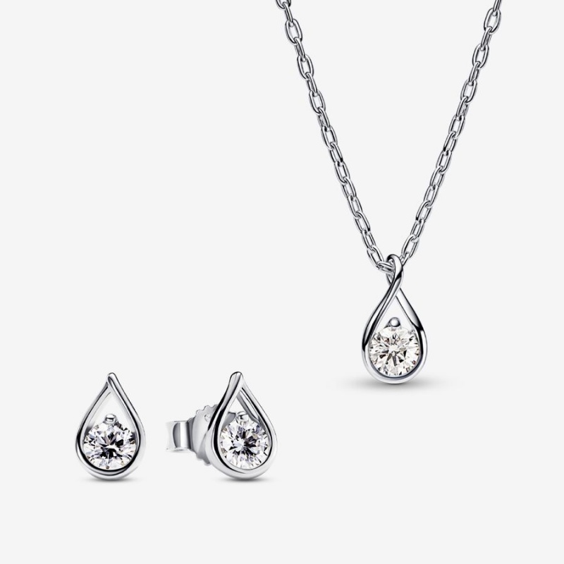 Sterling Silver Pandora Lab-created Diamond Styled Sets | 653-KYRTSA