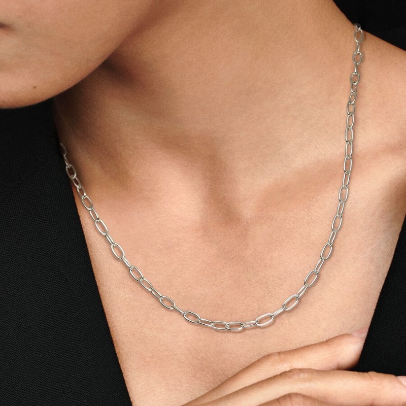 Sterling Silver Pandora Link Chain Necklaces | 972-ZBDQUW