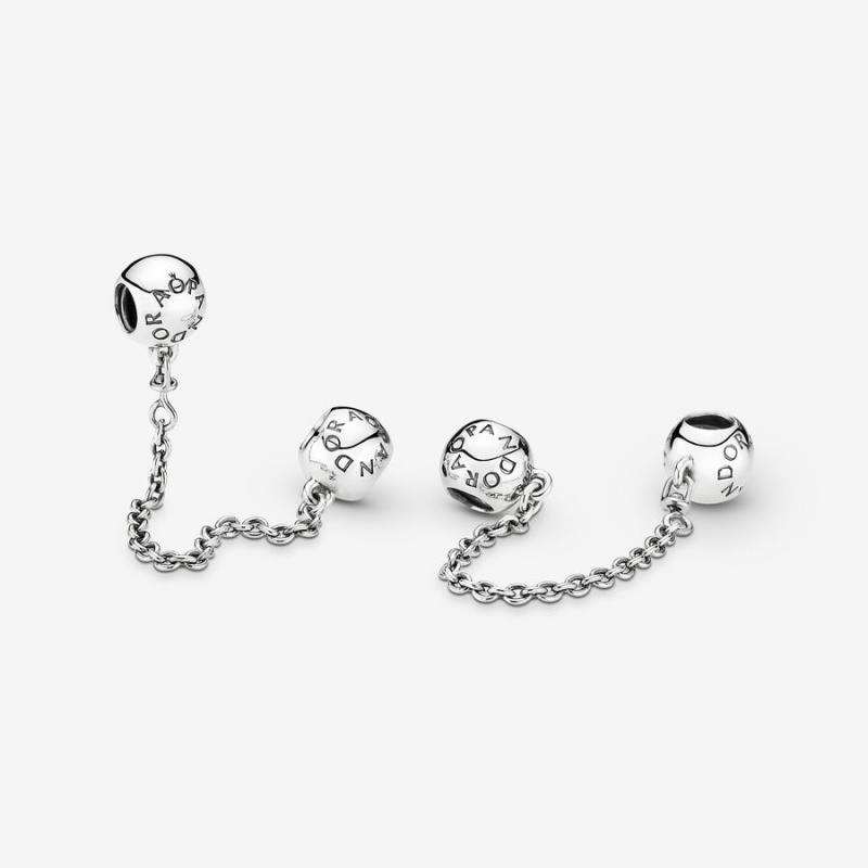 Sterling Silver Pandora Logo Safety Safety Chains | 047-UPQODN