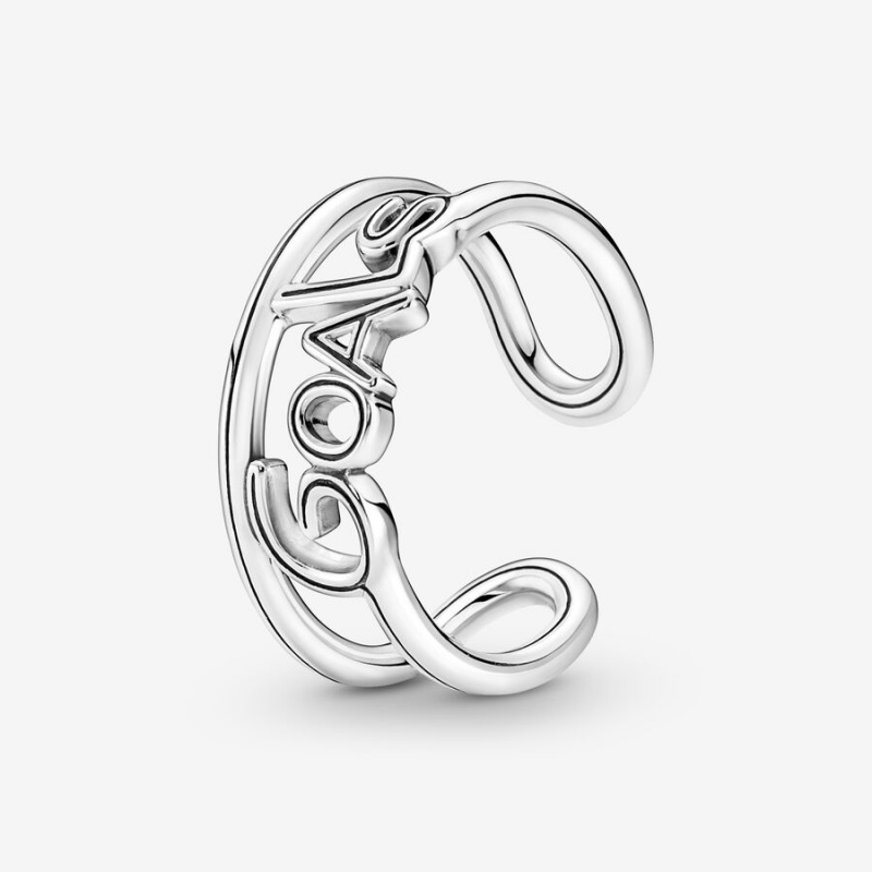 Sterling Silver Pandora ME Goals Open Statement Rings | 743-JRQSBA