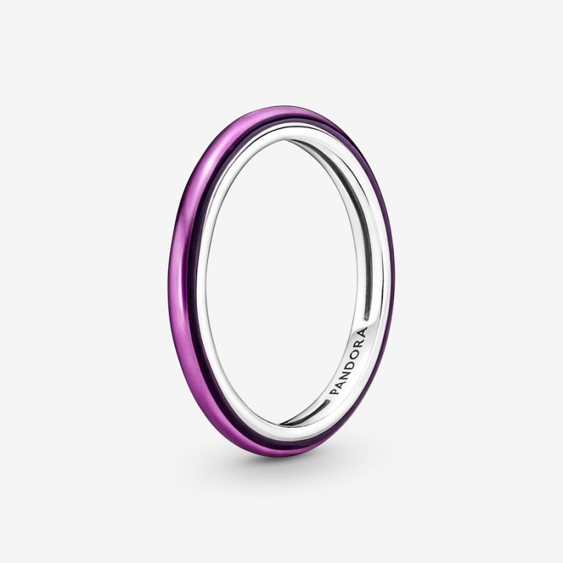 Sterling Silver Pandora ME Shocking Purple Stackable Rings | 420-MLWXTB