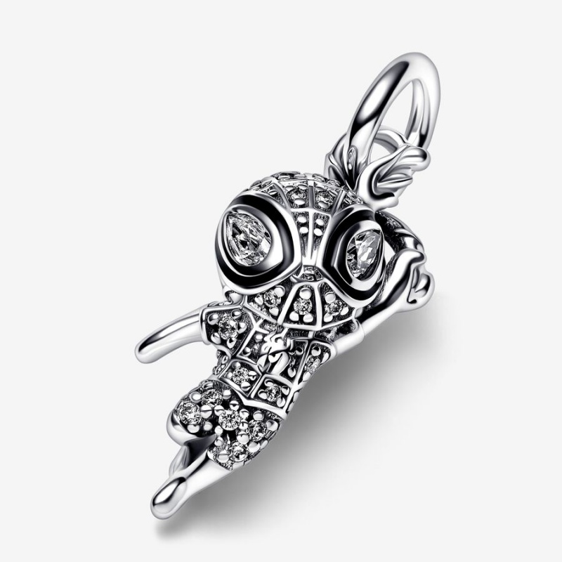 Sterling Silver Pandora Marvel Spider-Man Pavé Pendants | 527-LFMSUV