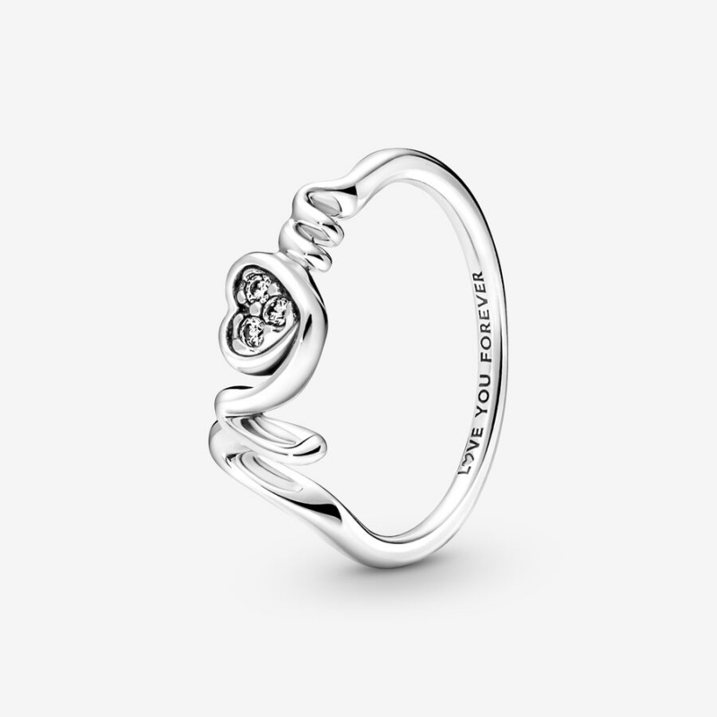 Sterling Silver Pandora Mom Pavé Statement Rings | 237-HIYPWO